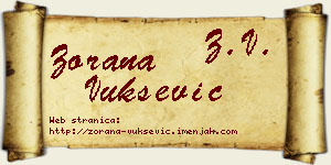 Zorana Vukšević vizit kartica